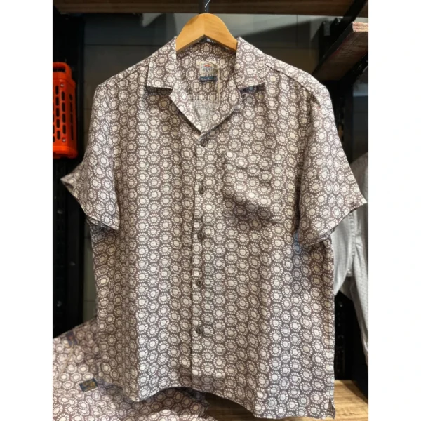 Faherty Short-Sleeve Palma Linen Camp Shirt - Shore Sun Woodblock