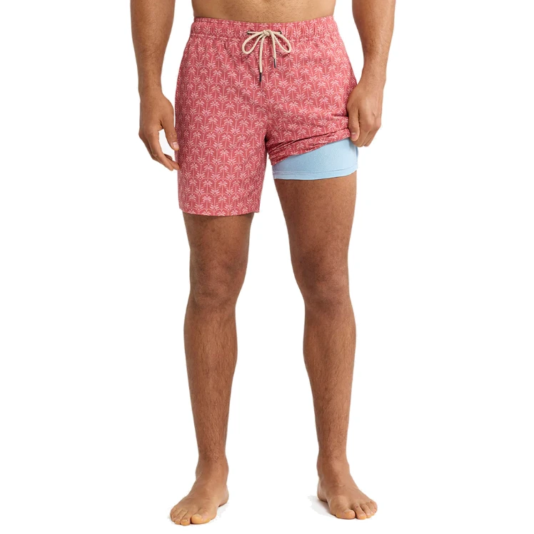Fair Harbor Bayberry Swim Trunks - Red Palms