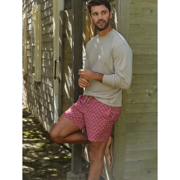 Fair Harbor Bayberry Swim Trunks - Red Palms