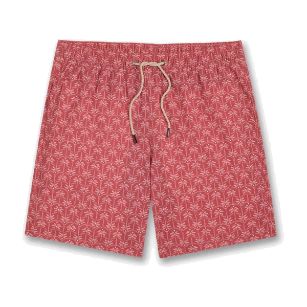 Fair Harbor Bayberry Swim Trunks - Red Palms