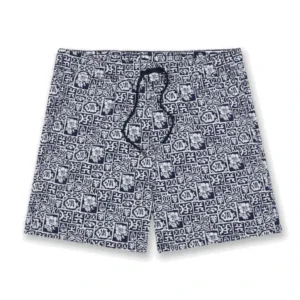 Fair Harbor Bungalow Swim Trunks - Navy Sea Tiles