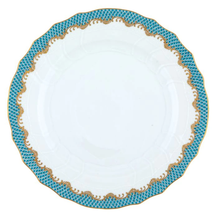 Herend Turquoise Fish Scale Dinner Plate