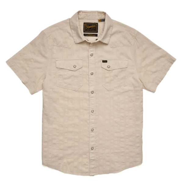 Howler Bros H Bar B Snapshirt - Eyelet Stripe: Off White