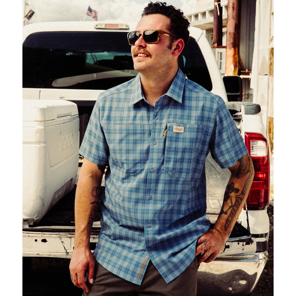 Marsh Wear Lenwood Tech Shortsleeve Shirt - Blue Heaven
