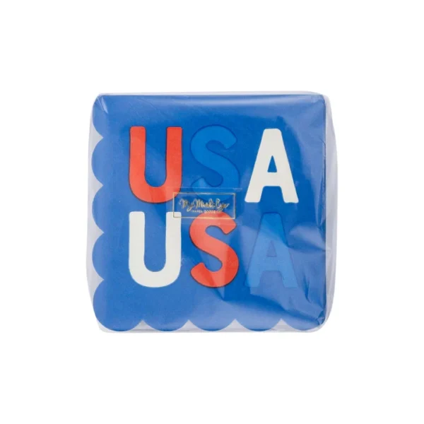 My Mind's Eye - USA Scallop Paper Cocktail Napkins, Pack of 24