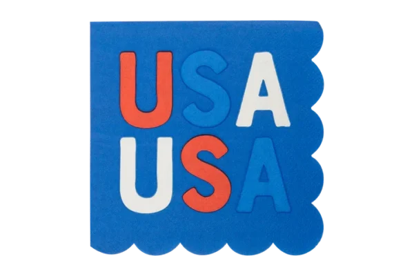 My Mind's Eye - USA Scallop Paper Cocktail Napkins, Pack of 24