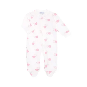 Nellapima Sweetheart Zipper Footie - Pink