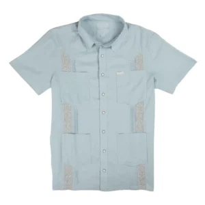Sendero Caballero Guayabera - Guitar Stripe: Faded Blue/Cream