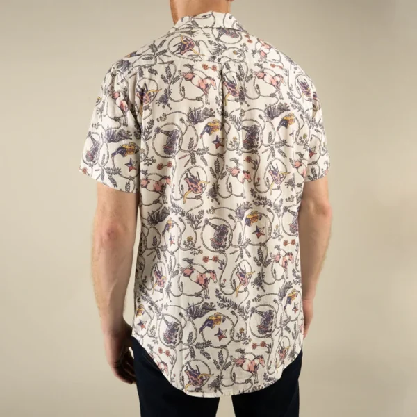 Sendero City Slicker Short Sleeve Shirt - High Lonesome: Ivory/Navy