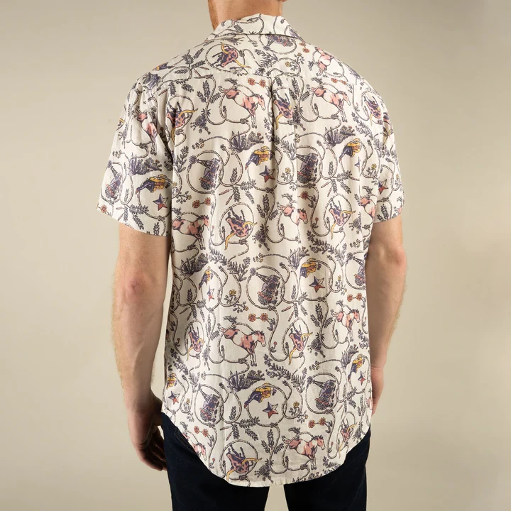 Sendero City Slicker Short Sleeve Shirt - High Lonesome: Ivory/Navy