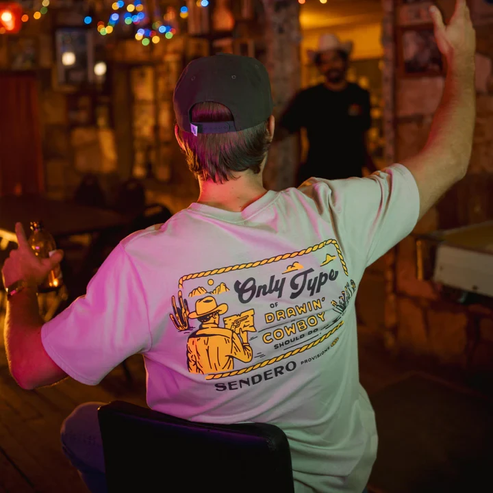 Sendero Cowboy Drawin' T-Shirt - Sand