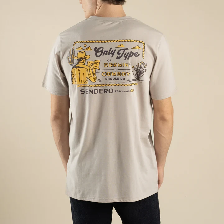 Sendero Cowboy Drawin' T-Shirt - Sand