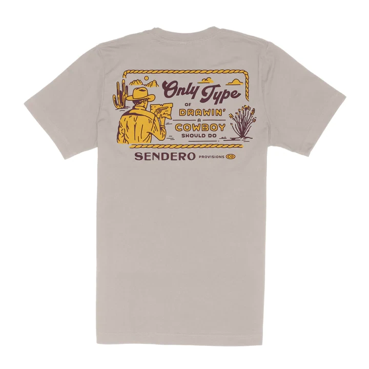 Sendero Cowboy Drawin' T-Shirt - Sand