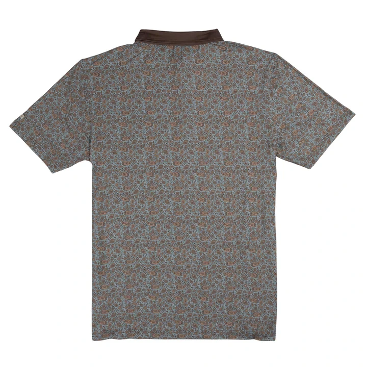 Sendero High Noon Performance Polo - Wildrose Paisley: Sky Blue