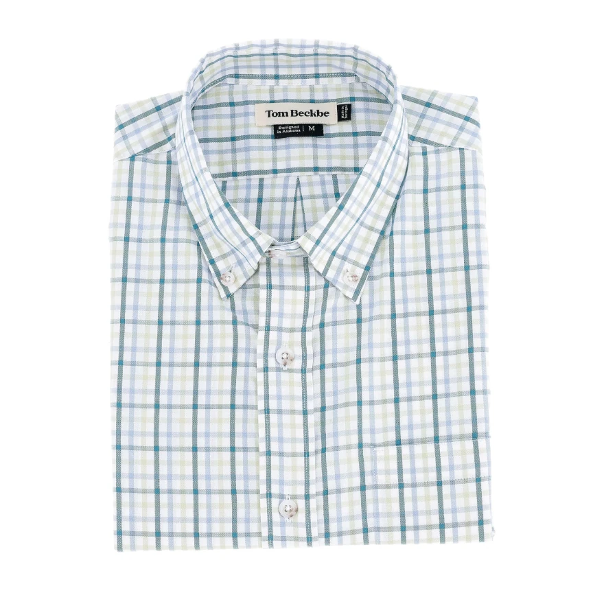Tom Beckbe Ensley Pinpoint Oxford Shirt - Lime Blue