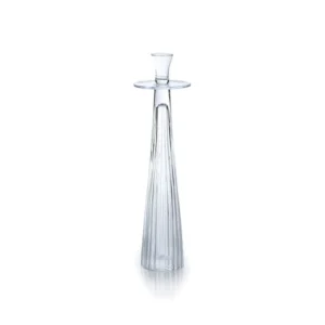 Zodax Tall Ribbed Glass Taper Holder, 18"
