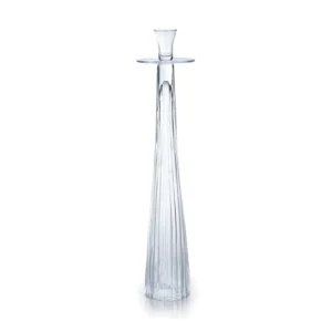 Zodax Tall Ribbed Glass Taper Holder, 21.75"