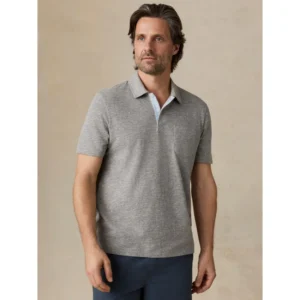 Faherty Short-Sleeve Breeze Polo - Cave Grey Heather