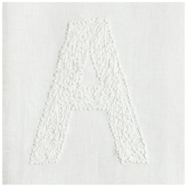 Henry Handwork Monogram Twig Hand Towel - White