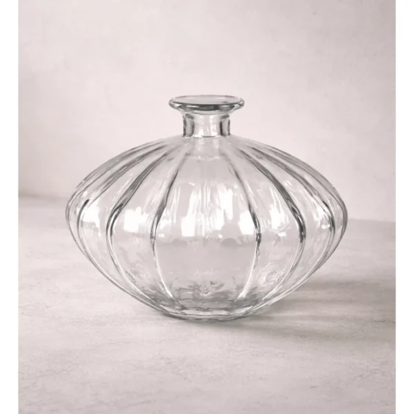 HomArt Wide Scalloped Glass Vase