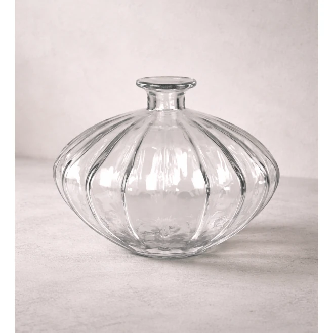 HomArt Wide Scalloped Glass Vase
