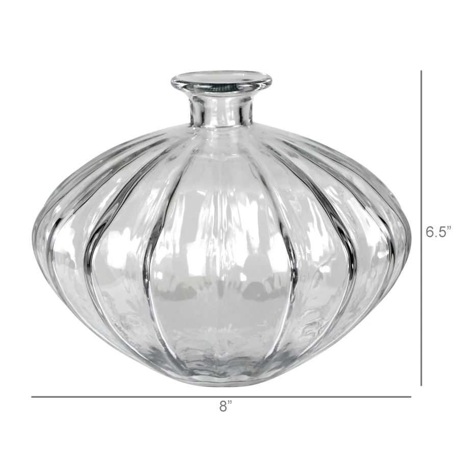 HomArt Wide Scalloped Glass Vase