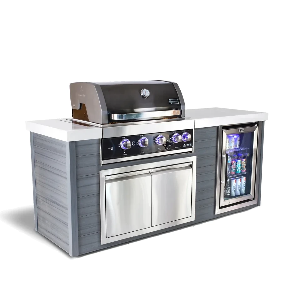 Mont Alpi 4-Burner Artwood Island - Black Stainless Steel
