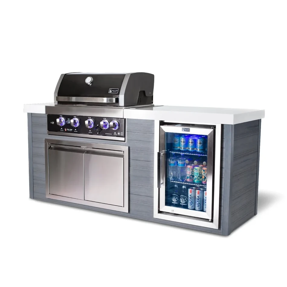 Mont Alpi 4-Burner Artwood Island - Black Stainless Steel