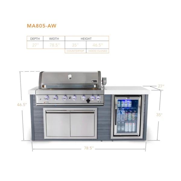 Mont Alpi 6-Burner Artwood Island - Stainless Steel