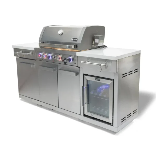 Mont Alpi Compact Island with Refrigerator - Stainless Steel