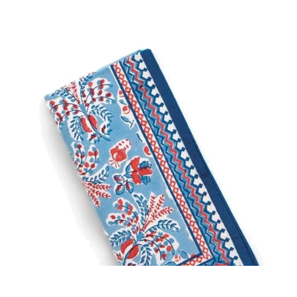 Pomegranate Grecian Palm Napkin - Red, White & Blue