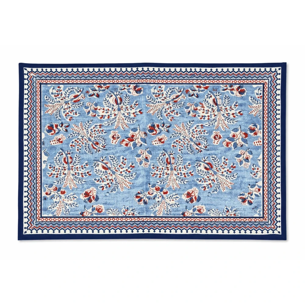 Pomegranate Grecian Palm Placemat - Red, White & Blue
