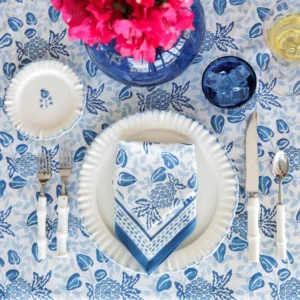 Pomegranate Pineapple Party Napkin - Blue & White