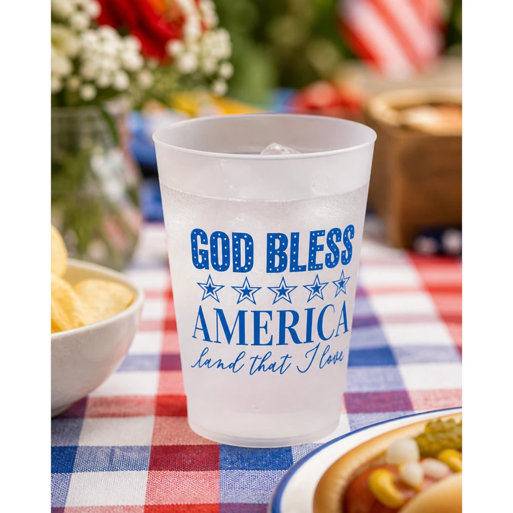 Rosanne Beck God Bless America Frost Flex Cups, Pack of 8