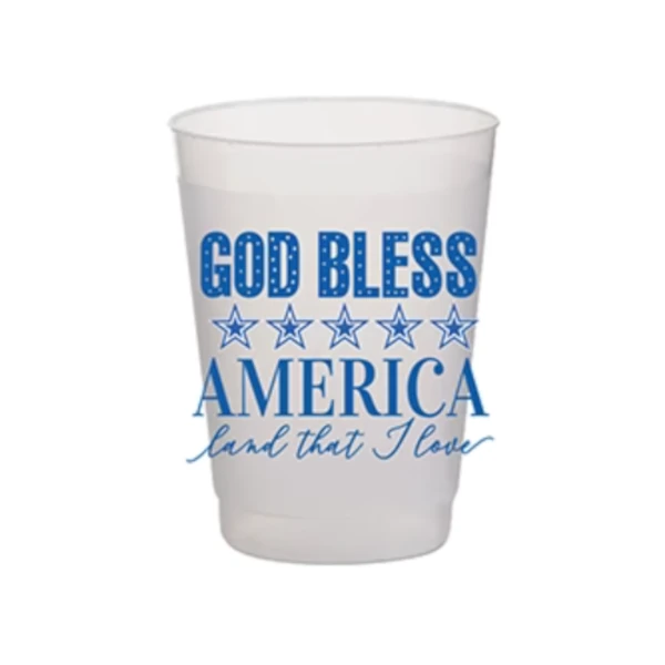 Rosanne Beck God Bless America Frost Flex Cups, Pack of 8