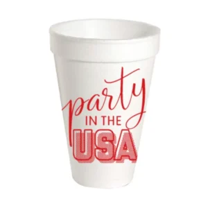 Rosanne Beck Party in the USA Styrofoam Cups, Pack of 10