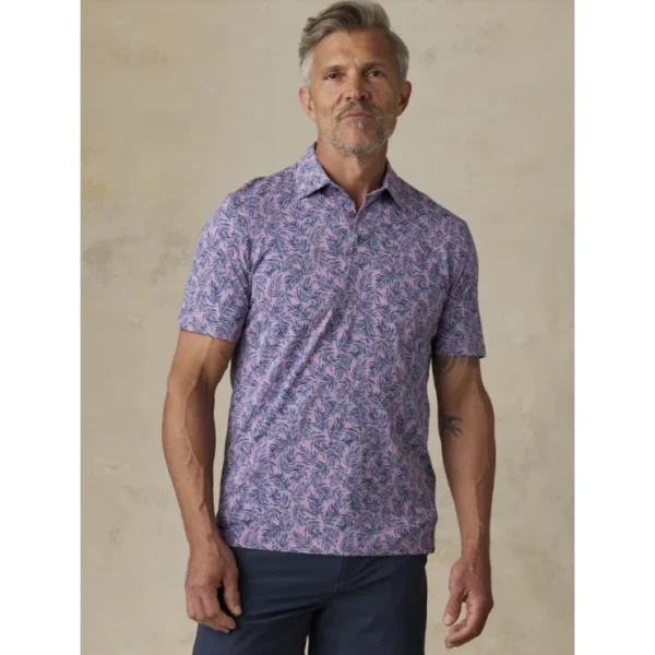 Faherty Short-Sleeve Movement Pique Polo - Orchid Ocean Foliage