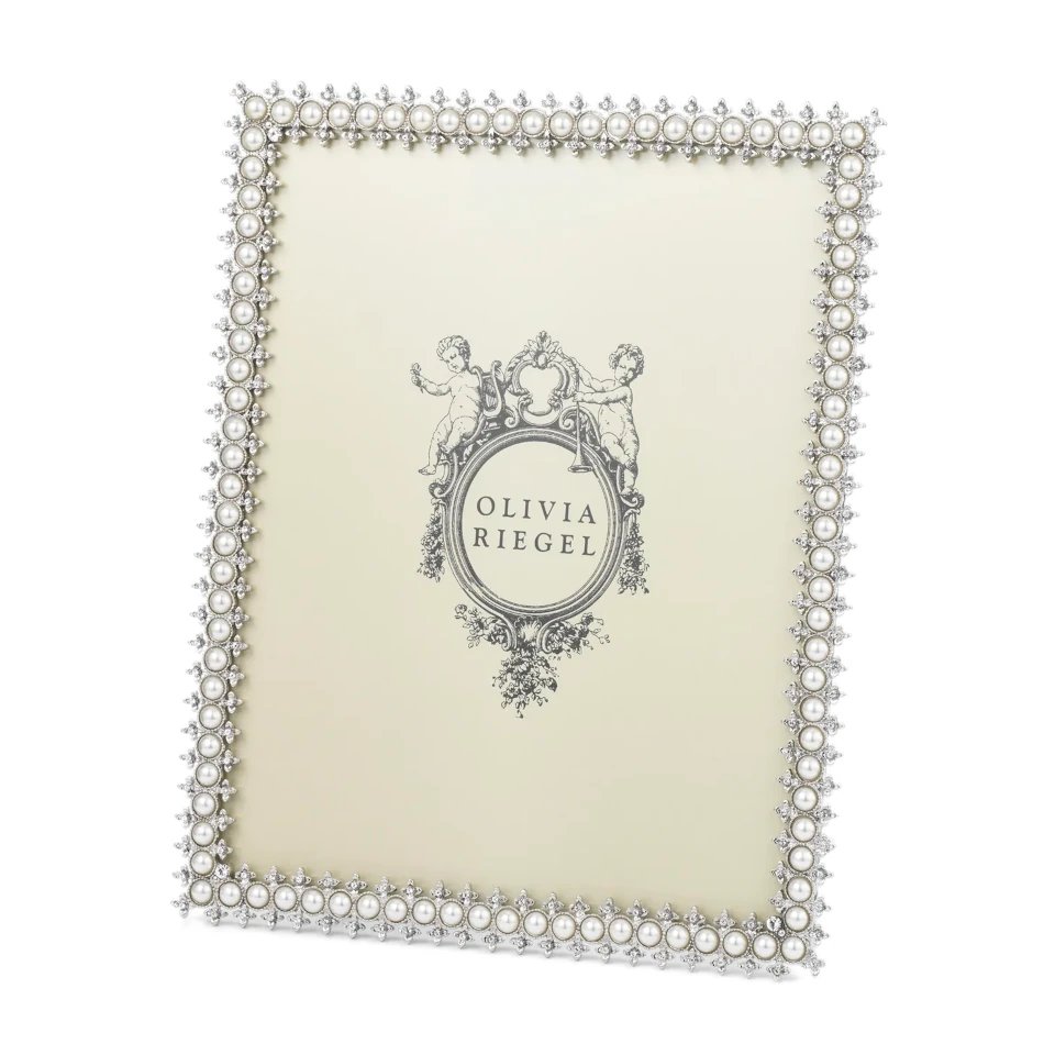 Olivia Riegel Crystal & Pearl 8"x10" Picture Frame - Silver