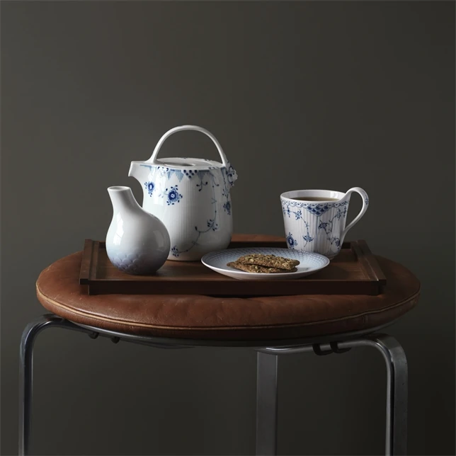 Royal Copenhagen Blue Fluted Half Lace High Handle Cup