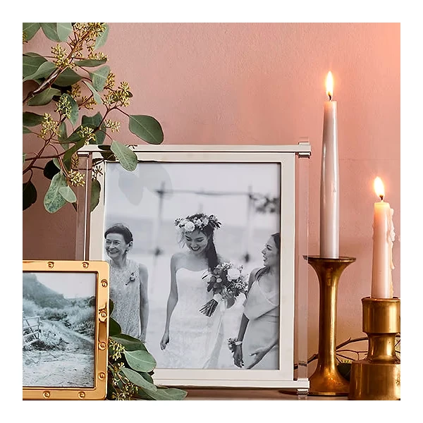 Addison Ross Acrylic & Silver Pillar Photo Frame
