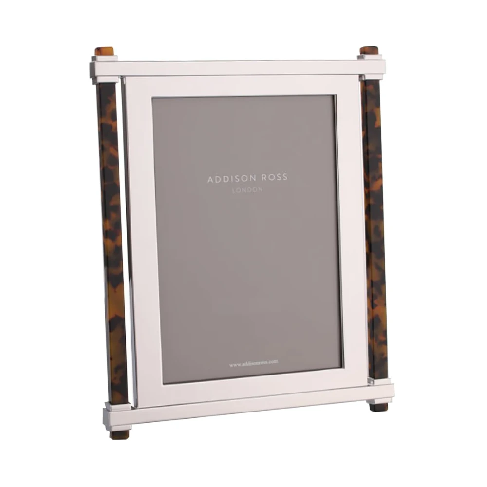 Addison Ross Faux Tortoiseshell & Silver Pillar Photo Frame