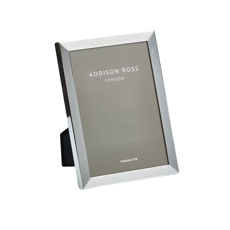Addison Ross Grooved Silver Plate Photo Frame