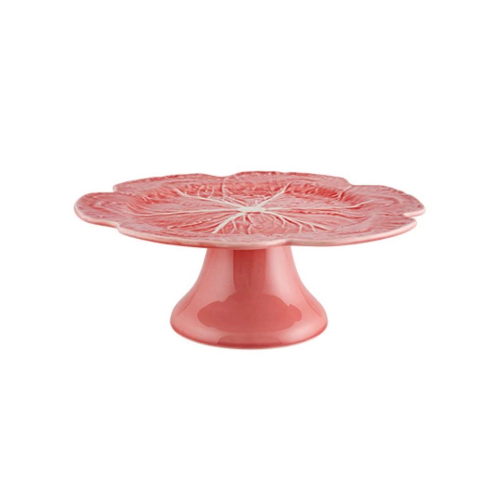 Bordallo Pinheiro Cabbage Pink Cake Stand