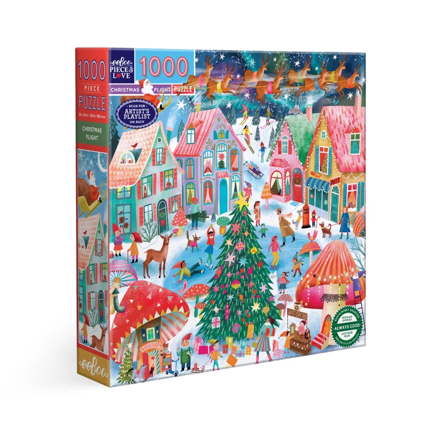 EeBoo Christmas Flight 1000 Piece Puzzle