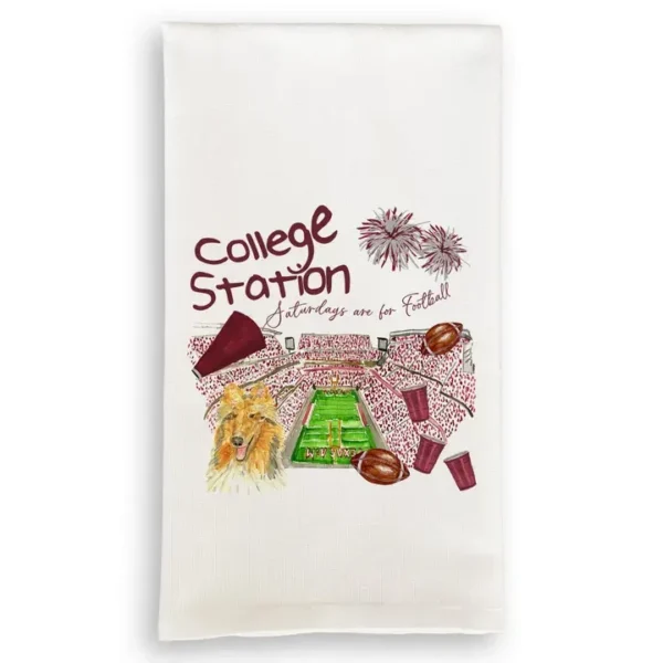 French Graffiti Texas A&M Football Stadium Dishtowel