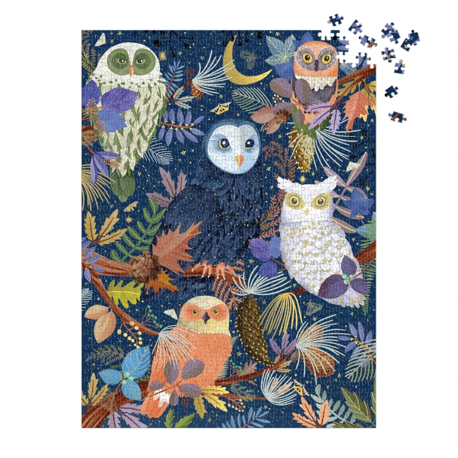 Galison Owls at Dawn 1000 Piece Foil Puzzle