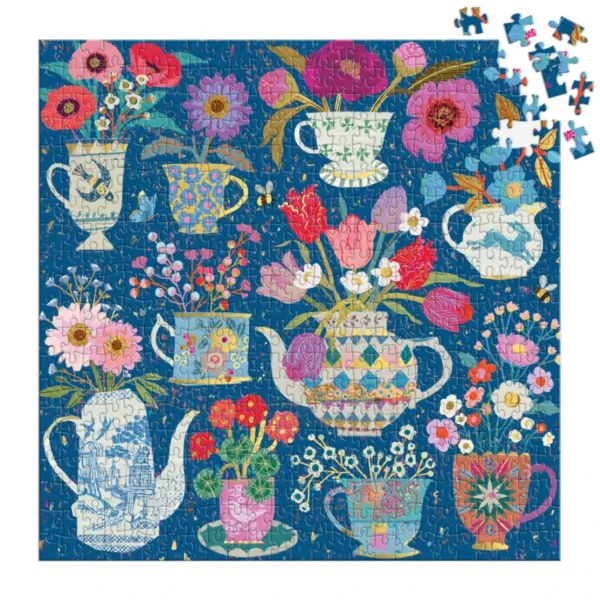 Galison Victoria Ball Potted Teacups 500 Piece Foil Puzzle