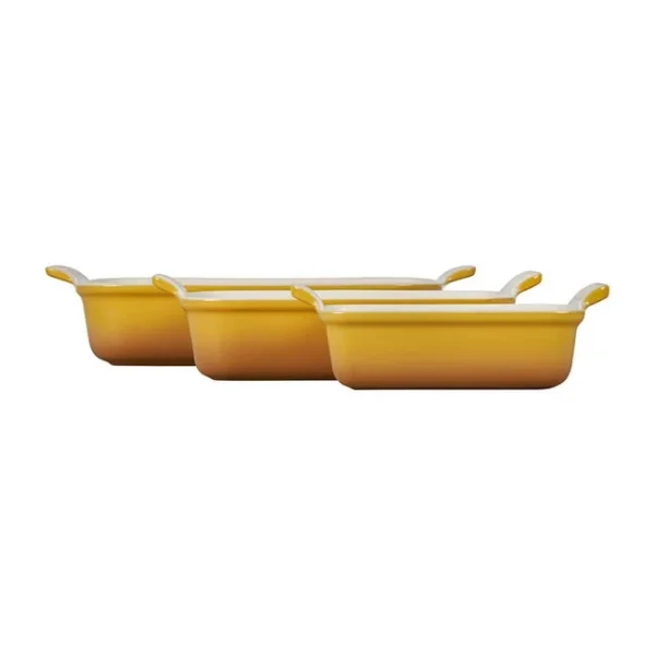 Le Creuset Heritage 3-Piece Rectangular Baking Dish Set - Nectar