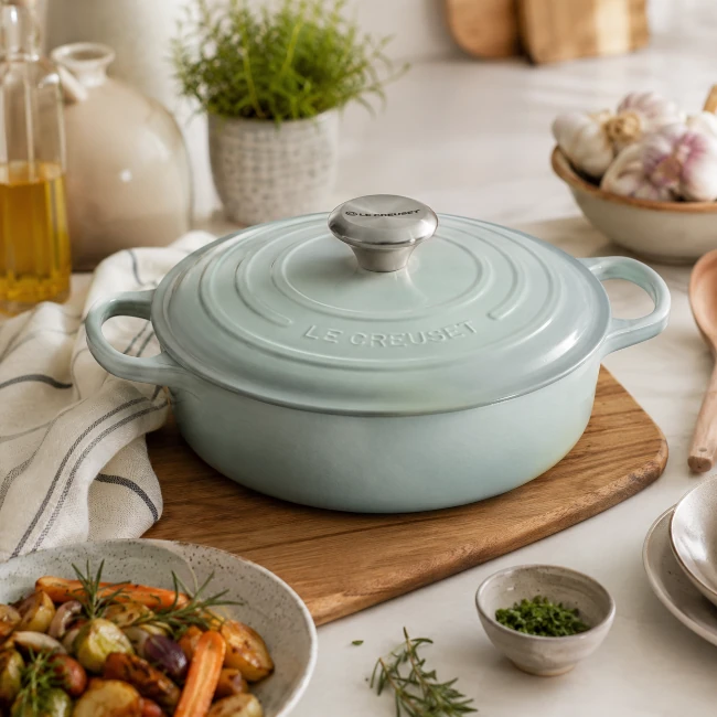 Le Creuset Signature Round Wide Oven - Sea Salt