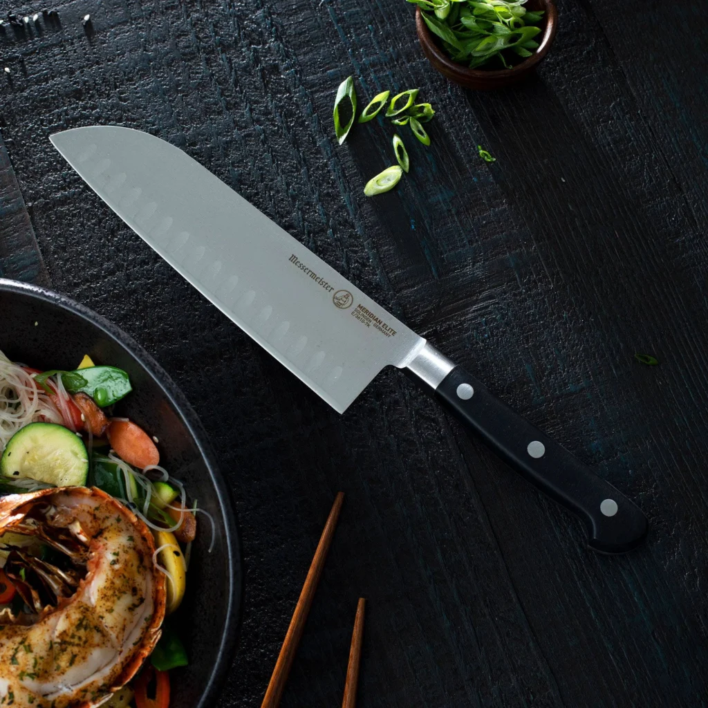 Messermeister Meridian Elite Kullens Santoku Knife - 7"